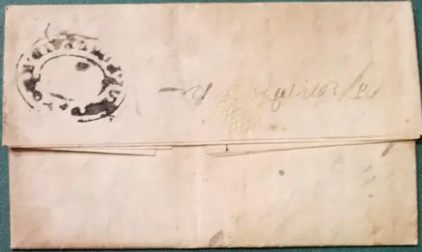 Pre-stamp cover of India — Jubbulpore HG 1, COV-1080, 21 August 1836