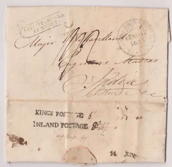 Madras SR1 pre-1854 cover
