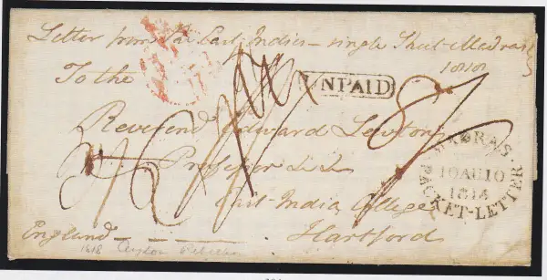Madras SD3 pre-1854 cover, Spink lot 304