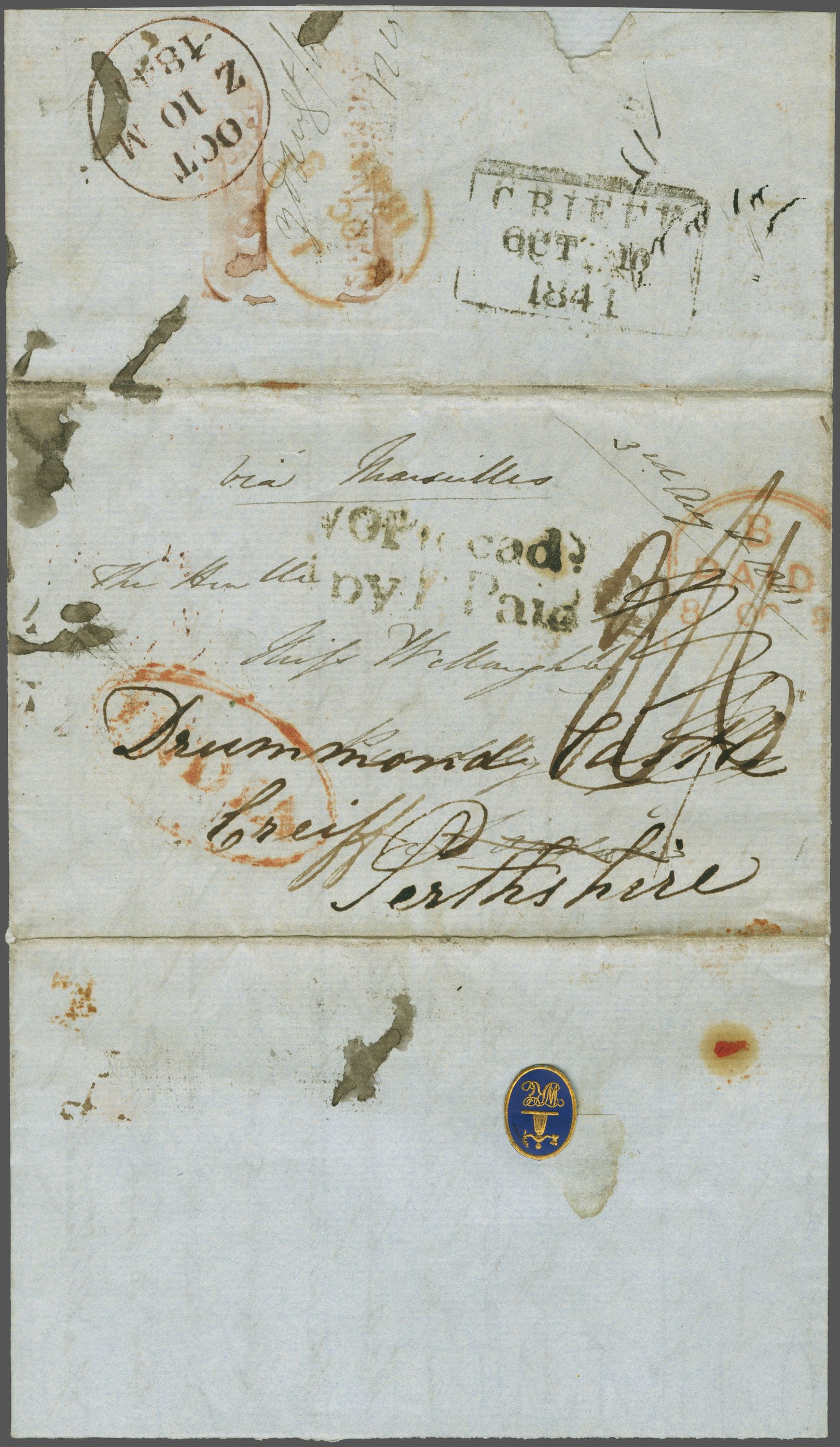 Afghanistan FP 2 pre-1854 cover, Corinphila Auctions lot 6020