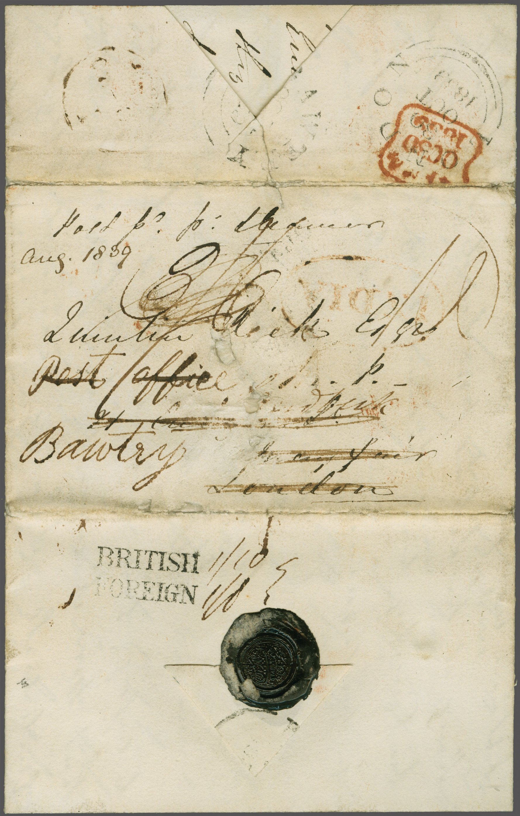 Bombay SD7 pre-1854 cover, Corinphila Auctions lot 6008