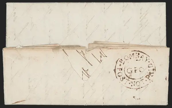 Bombay HG 12 pre-1854 cover, Robert A. Siegel Auction Galleries lot 10013