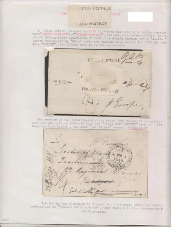 Madras SR1 pre-1854 cover, Spink lot 295