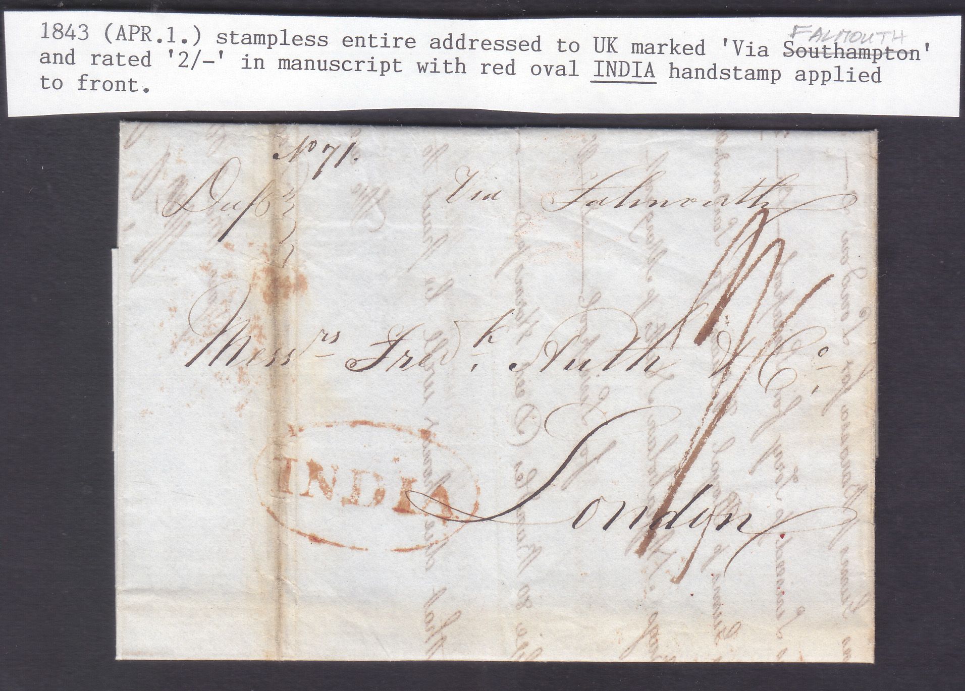 Bombay SD7 pre-1854 cover, Sephils lot 0103