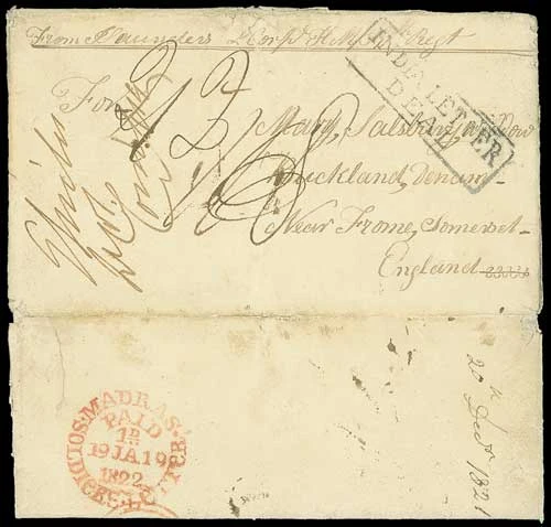 Madras SD9 pre-1854 cover, Spink lot 166