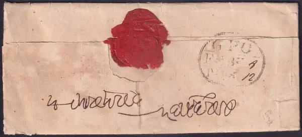 Calcutta HG 10a pre-1854 cover