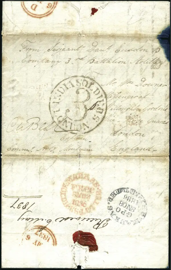 Madras SD10 pre-1854 cover, David Feldman lot 20551