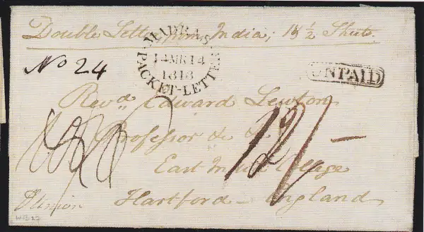 Madras SD5 pre-1854 cover, Spink lot 135