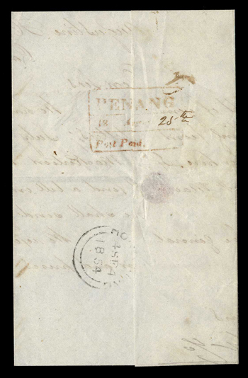 Penang FP 6 pre-1854 cover, Spink lot 279
