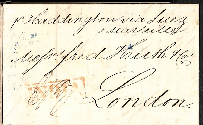 Pre-stamp cover of India — Calcutta SD17, COV-4906, 1847