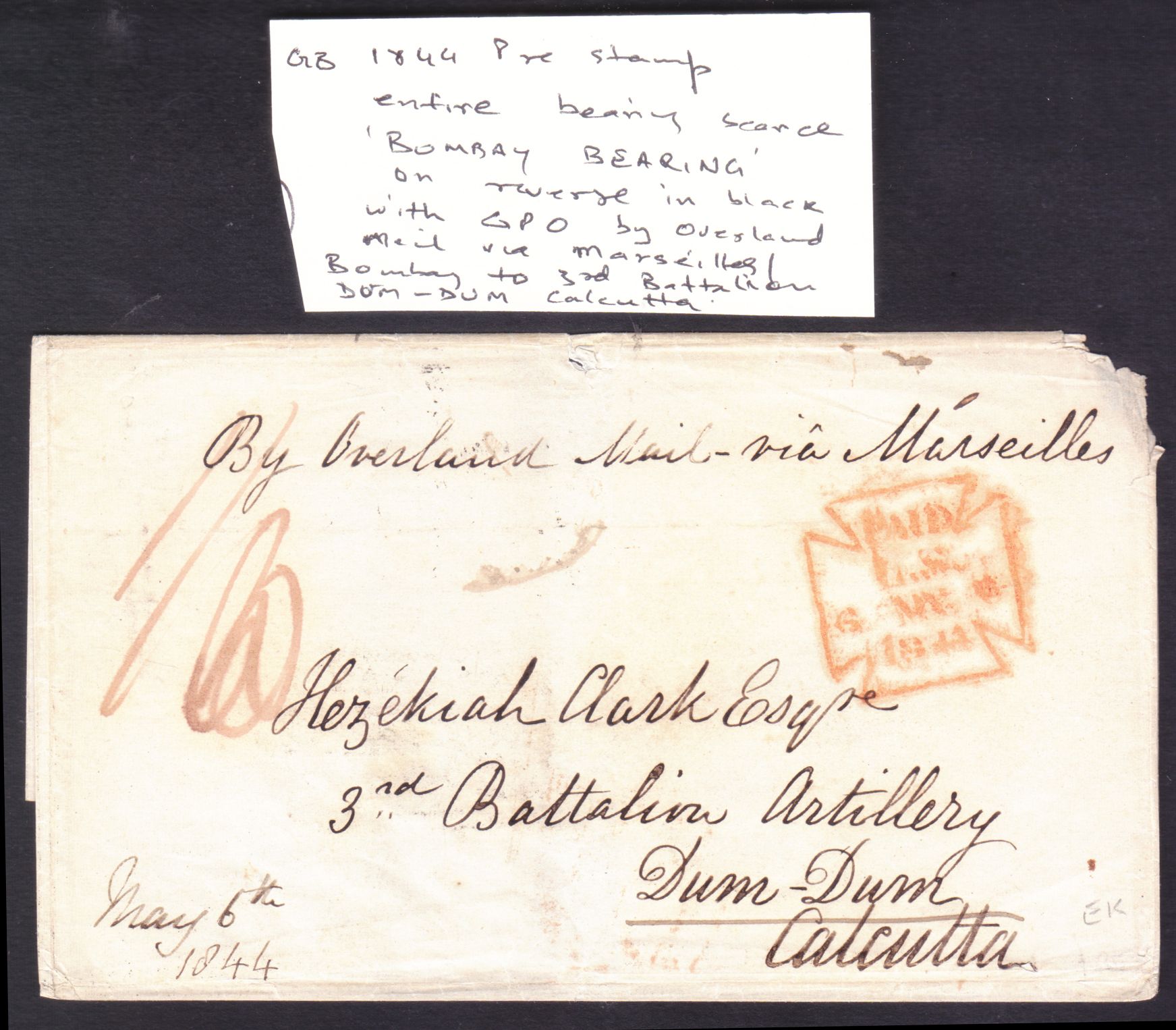 Bombay HG 22 pre-1854 cover, Sephils lot 0083