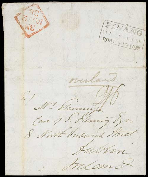 Penang FP 4 pre-1854 cover, Spink lot 352