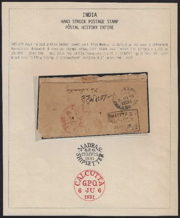 Madras SD8 pre-1854 cover