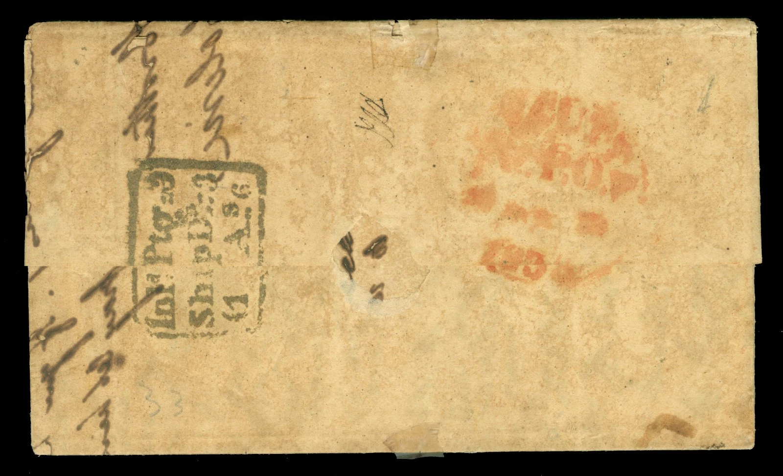 Pre-stamp cover of India — Calcutta SR27, COV-5429, 1832