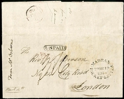 Madras SD5 pre-1854 cover, Spink lot 503
