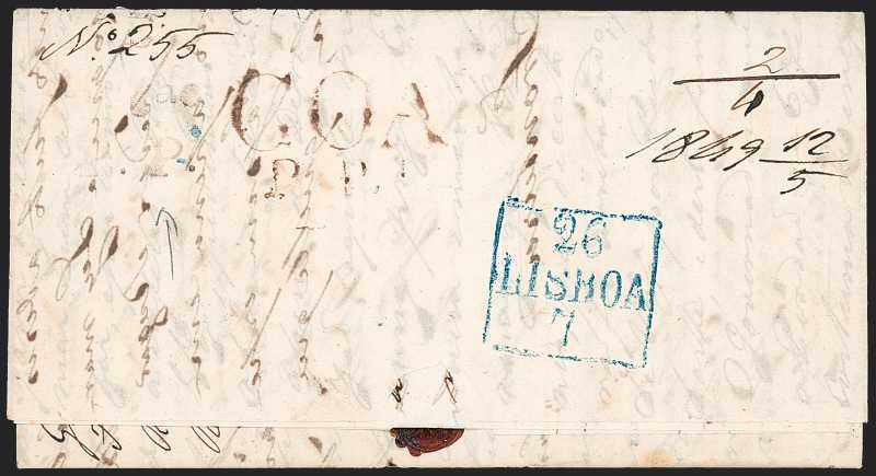 Margao FP 1 pre-1854 cover, Robert A. Siegel Auction Galleries lot 6243