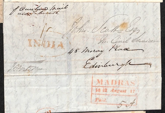 Madras HG 19 pre-1854 cover, Argyll Etkin lot 986