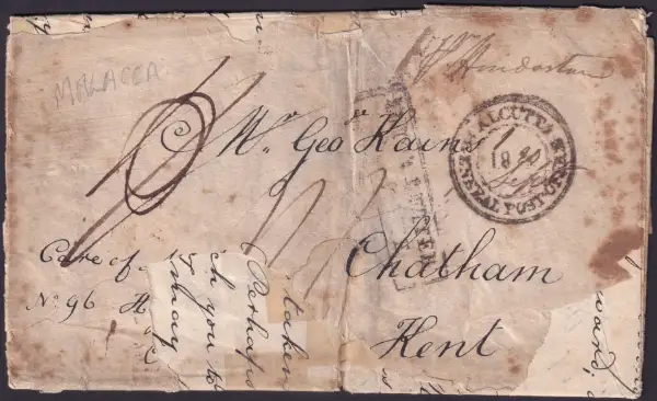 Calcutta SD8 pre-1854 cover