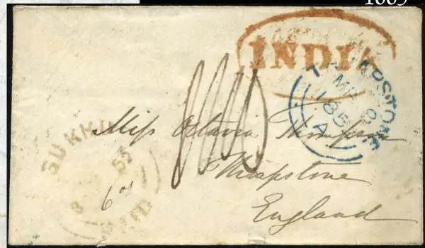 Sukkur HG 4 pre-1854 cover, India Study Circle lot 1009