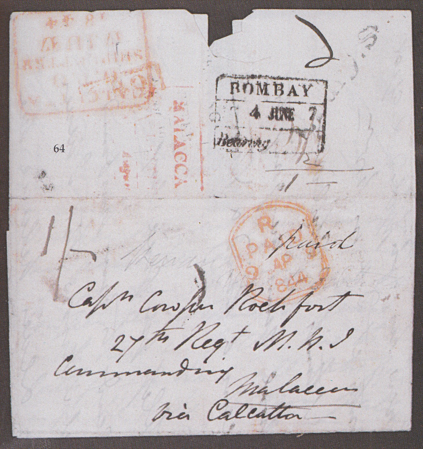 Malacca FP 2 pre-1854 cover, London and Brighton Stamp Auctions lot 64