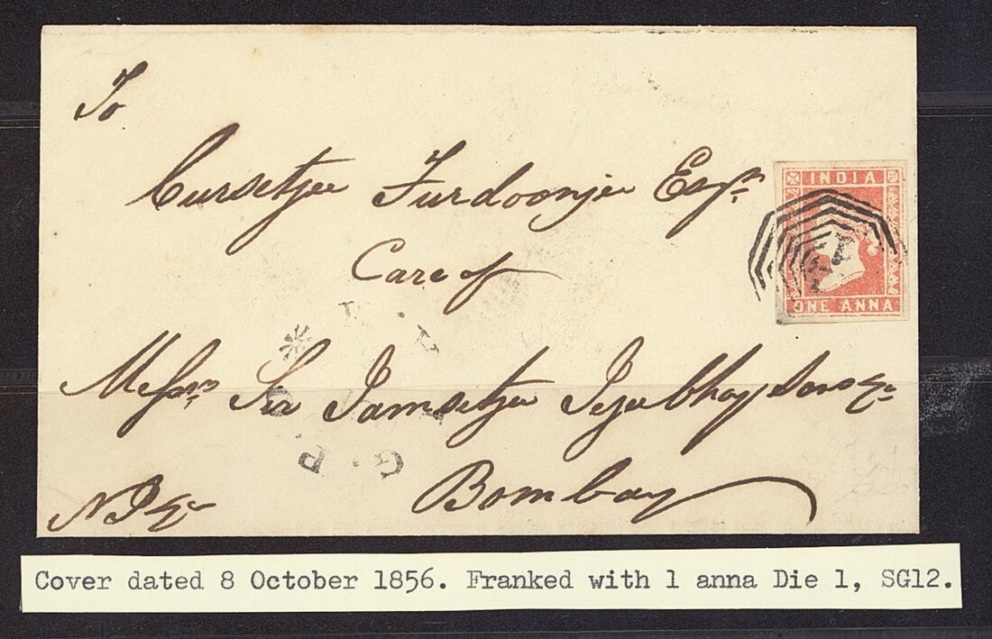 Bombay SD10 pre-1854 cover, Spink lot 4435