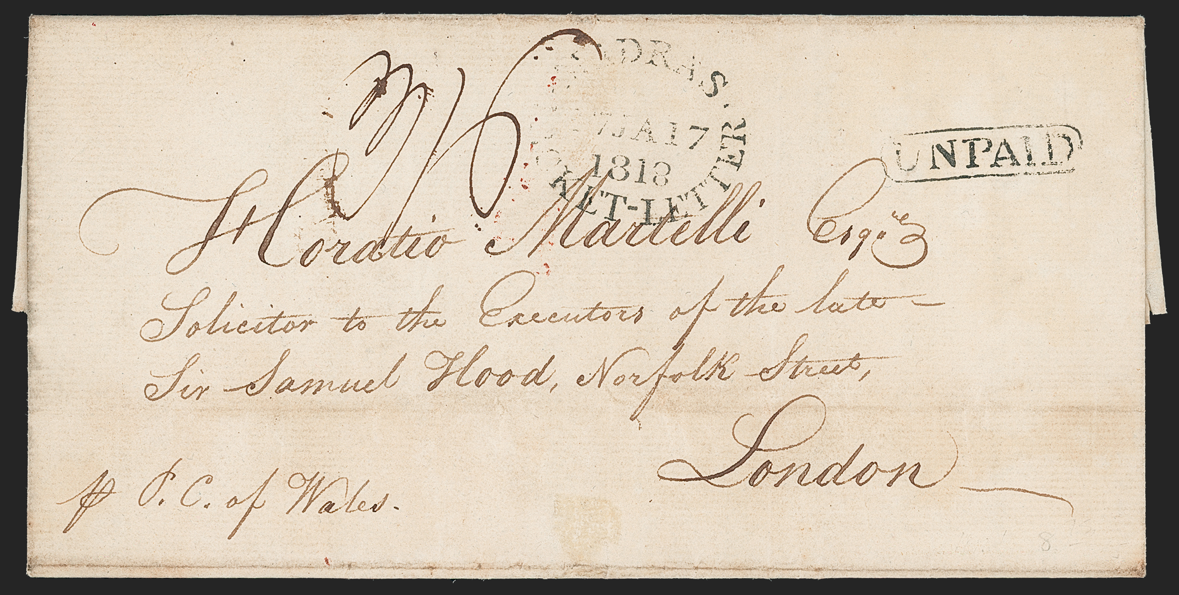 Madras SD5 pre-1854 cover, Robert A. Siegel Auction Galleries lot 10100