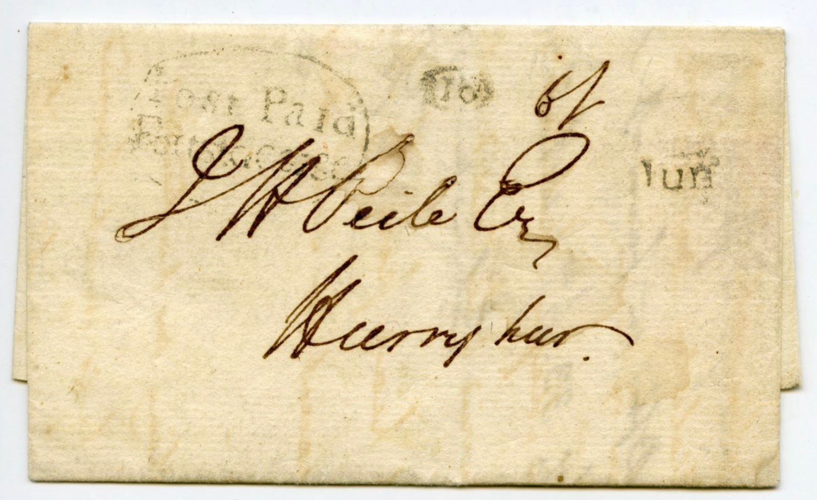 Madras HG 4 pre-1854 cover, NityaPushta lot 16 June 1803