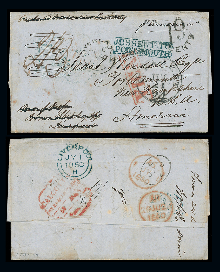Pre-stamp cover of India — Calcutta SD12, COV-5375, 1850