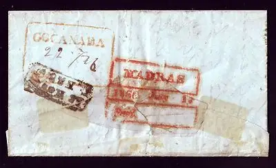 Cocanada HG 1 pre-1854 cover
