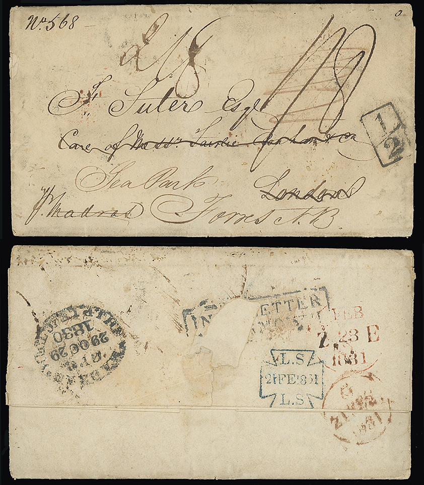 Madras SD8 pre-1854 cover, Grosvenor Philatelic Auctions lot 2662