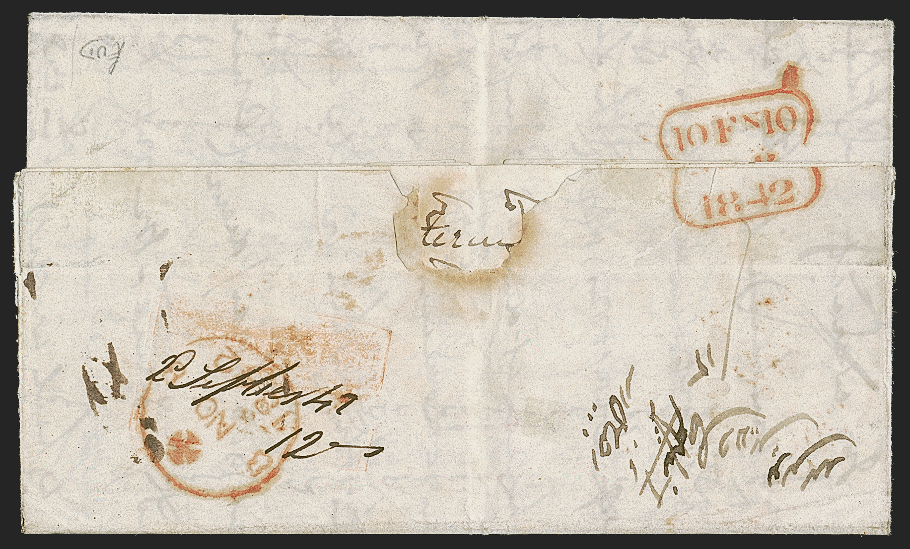 Afghanistan FP 2 pre-1854 cover, Robert A. Siegel Auction Galleries lot 638