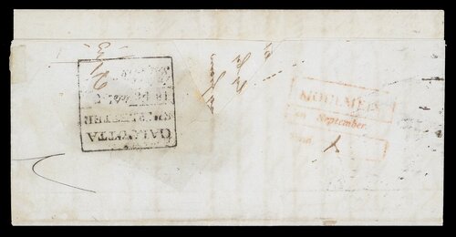 Moulmein FP 2 pre-1854 cover, Spink lot 21