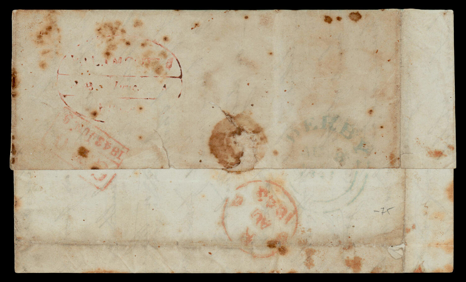 Pre-stamp cover of India — Poonamullee HG 6, COV-4841, 1843