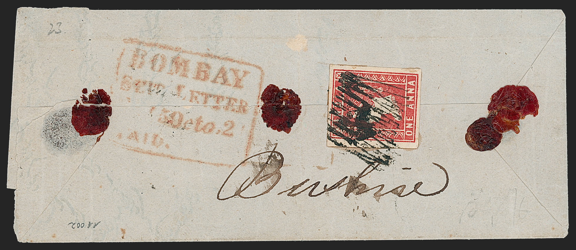 Bombay SD11 pre-1854 cover, Robert A. Siegel Auction Galleries lot 10133