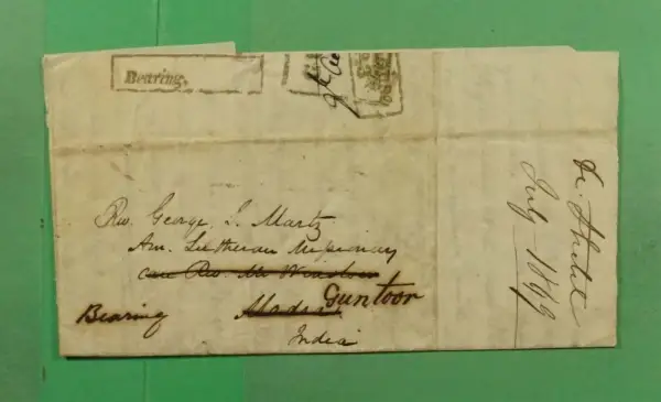 Guntoor HG 4 pre-1854 cover