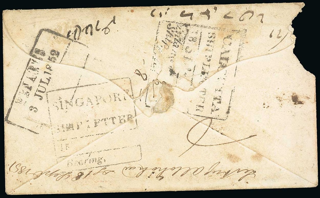 Singapore FP 4 pre-1854 cover, Spink lot 55