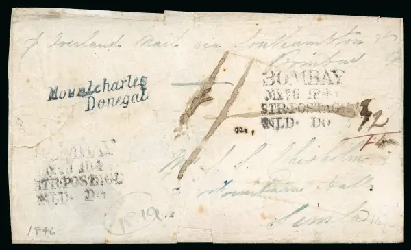 Bombay SR6 pre-1854 cover, David Feldman lot 30549