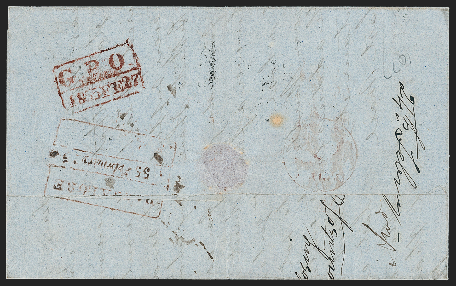 Pre-stamp cover of India — Bangalore HG 9, COV-5169, 1854