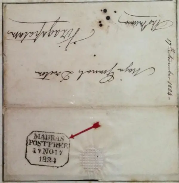 Pre-stamp cover of India — Madras HG 14, COV-4659, 17 November 1824