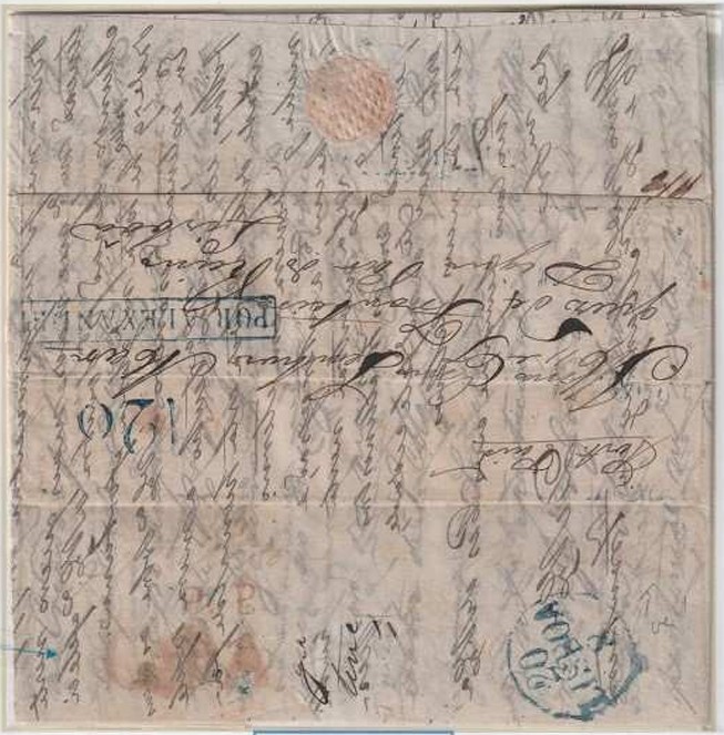 Pre-stamp cover of India — Goa FP 4, COV-3210, 30 May 1846