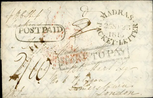 Madras SD4 pre-1854 cover, Spink lot 303