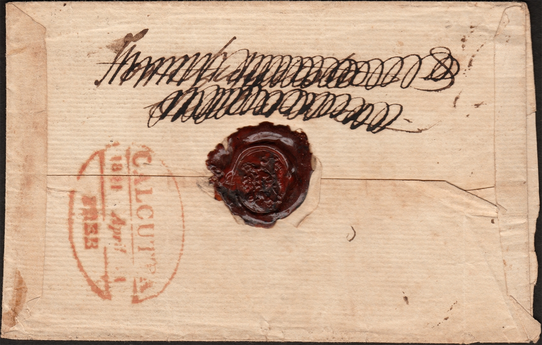 1 April 1841 Calcutta HG 23 pre stamp cover — COV-4754