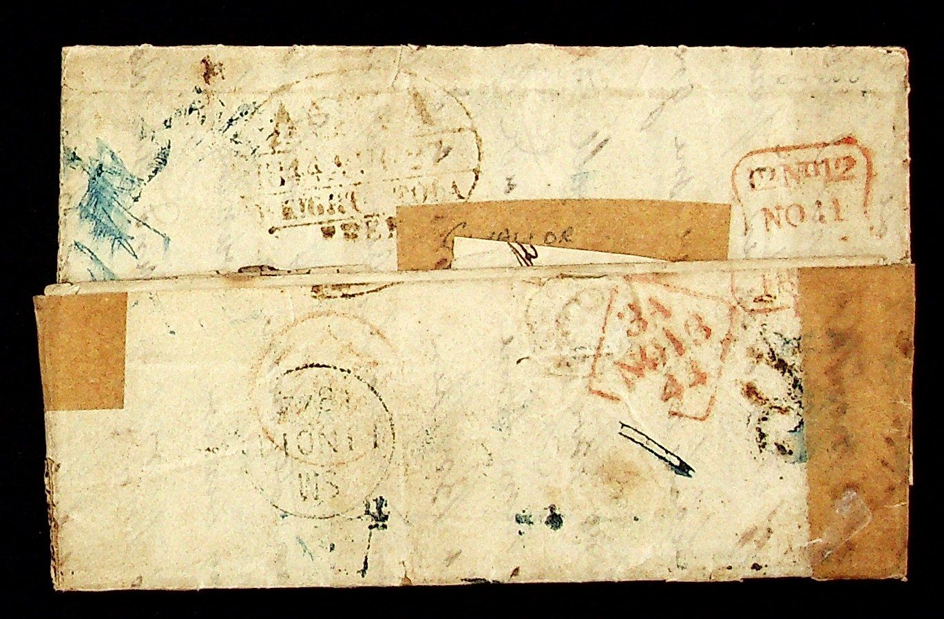 1844 Agra HG 10 pre stamp cover — COV-4226