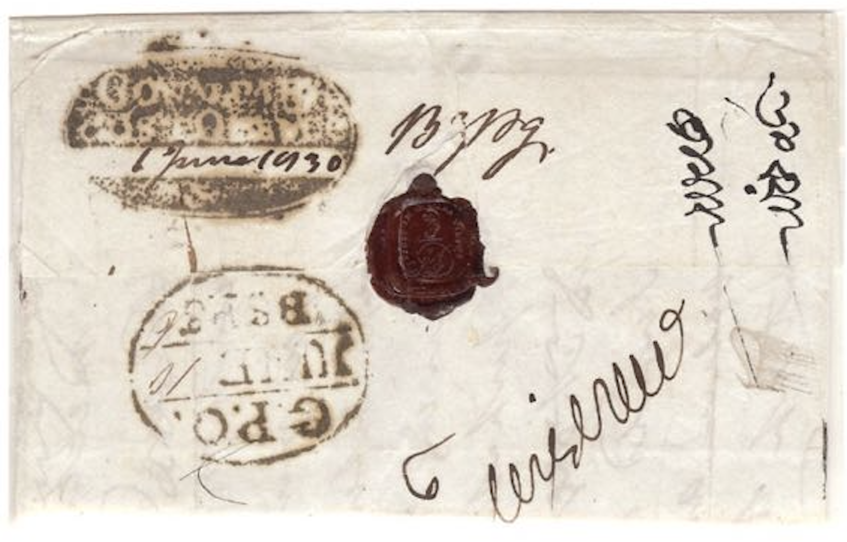 1830 Gowalpara HG 1 pre stamp cover — COV-757