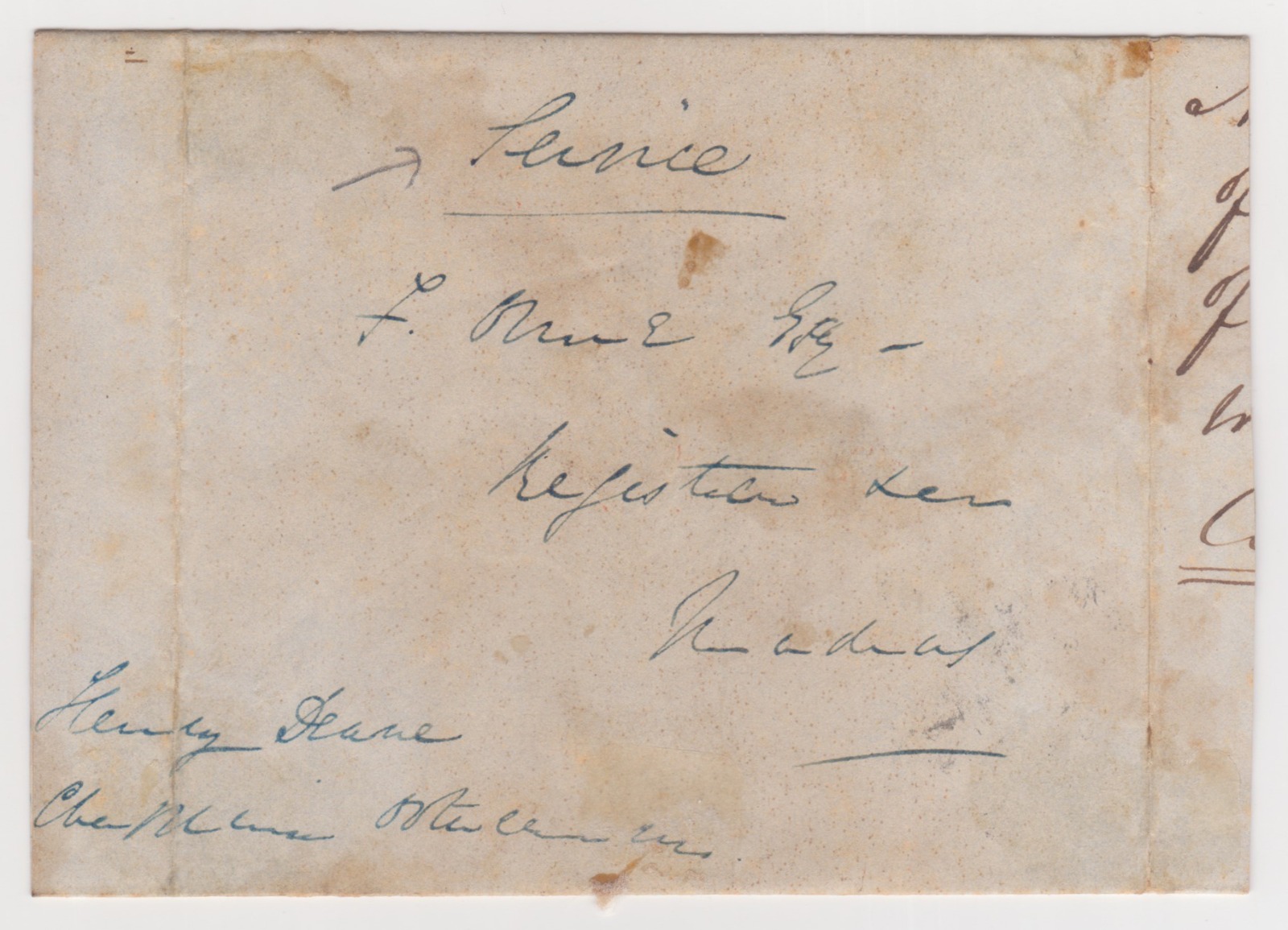 Pre-stamp cover of India — Ootacamund HG 6, front (COV-2870)