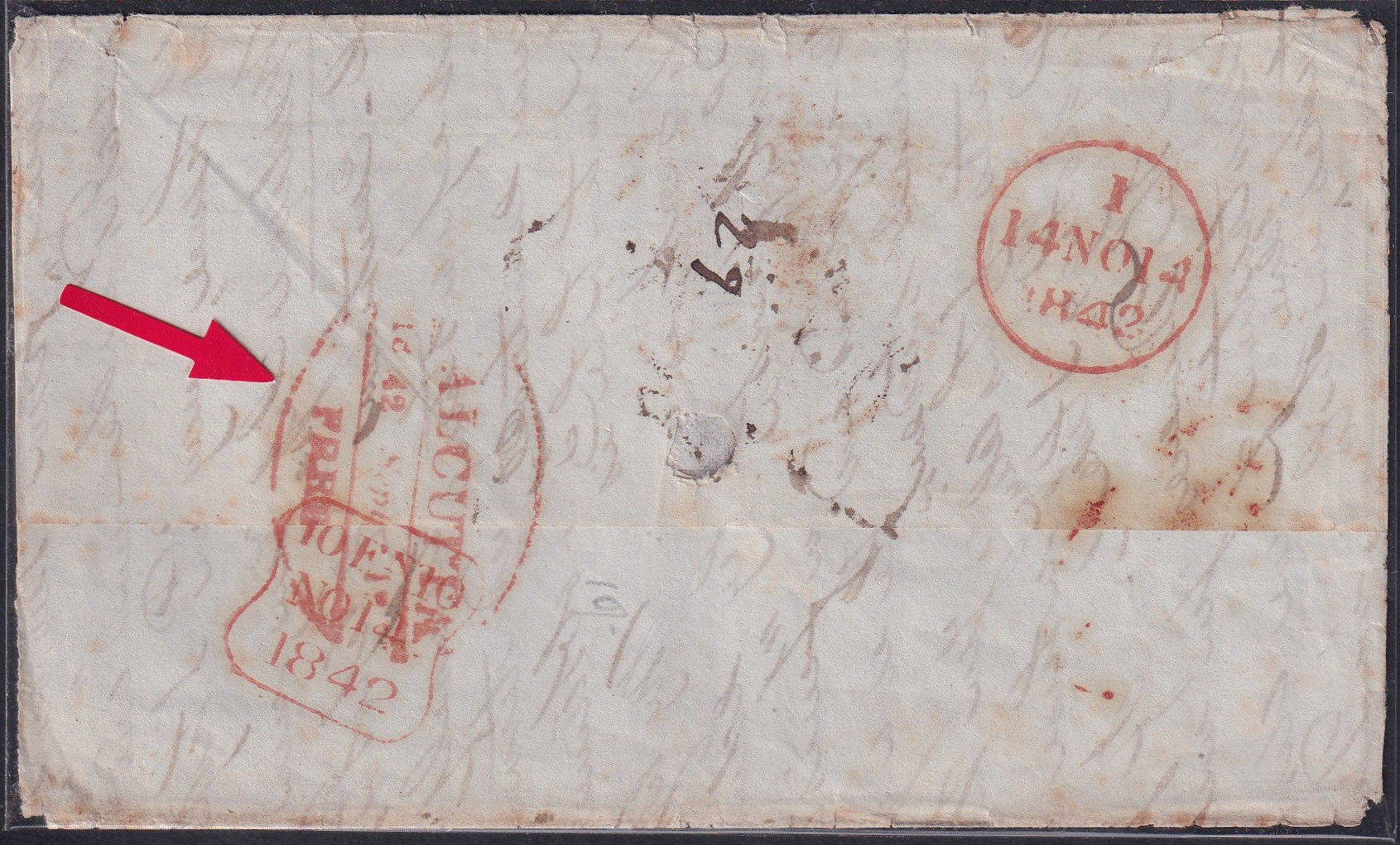 Calcutta HG 23 pre stamp cover — front (COV-3133)