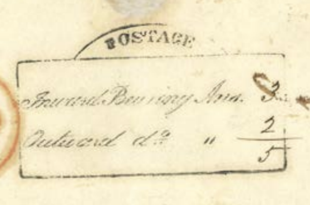 SR5 handstamp from Bombay