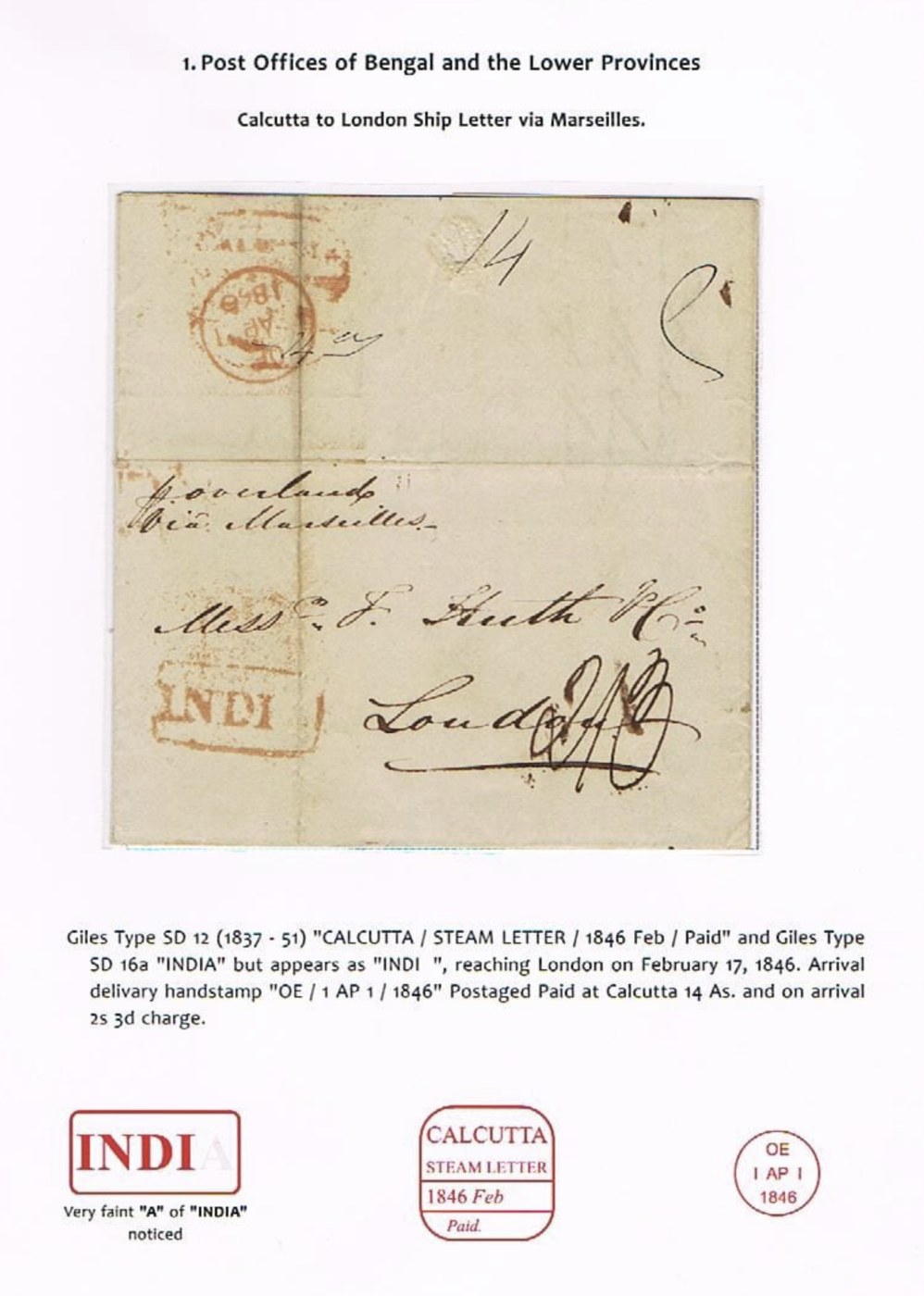 Calcutta SD12 pre stamp cover — scan 2 (COV-2820)