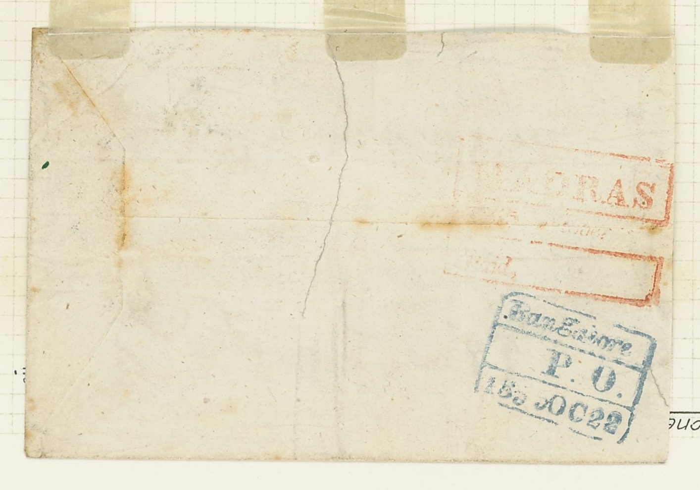 Bangalore HG 17 pre stamp cover — back (COV-4273)