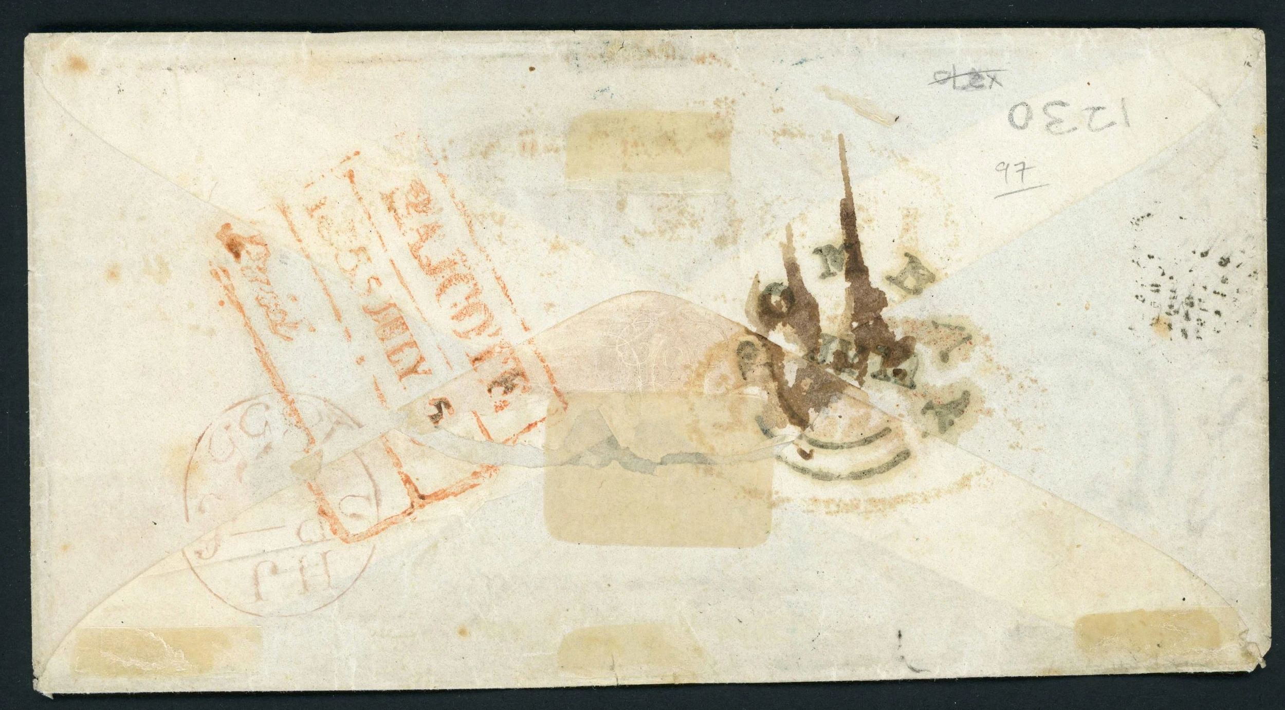 5 July 1855 Rajkote HG 5 pre stamp cover — COV-4796